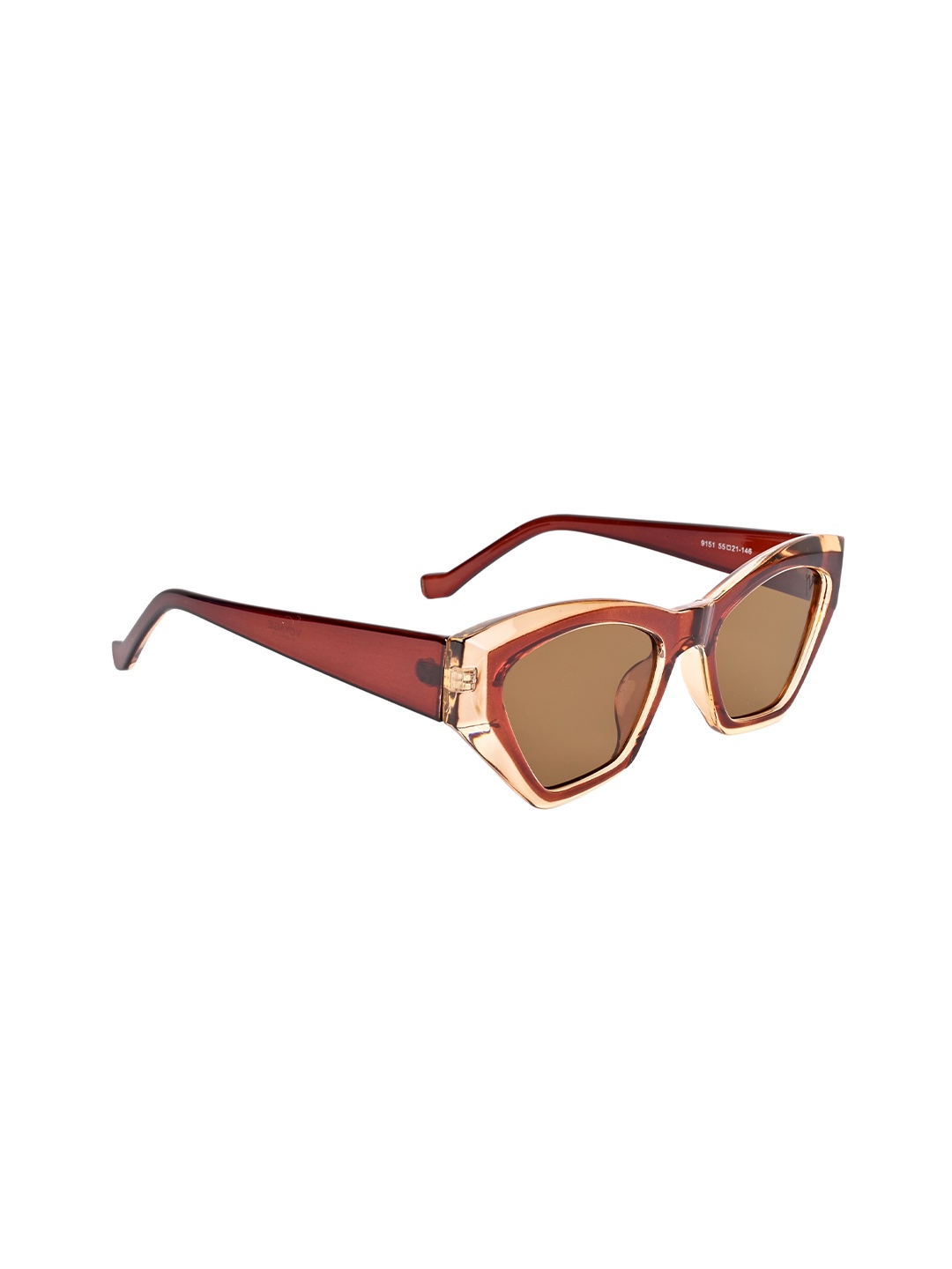 

Voyage Women Square Sunglasses with UV Protected Lens 9151MG3643ZZ, Brown