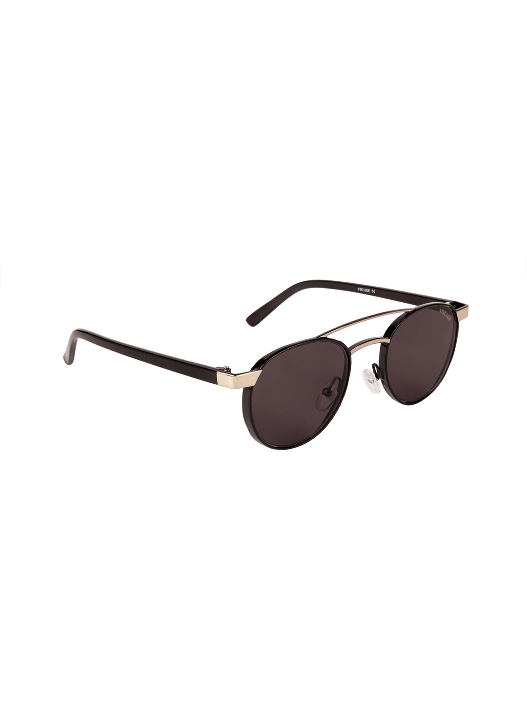 

Voyage Unisex Round Sunglasses with UV Protected Lens, Black