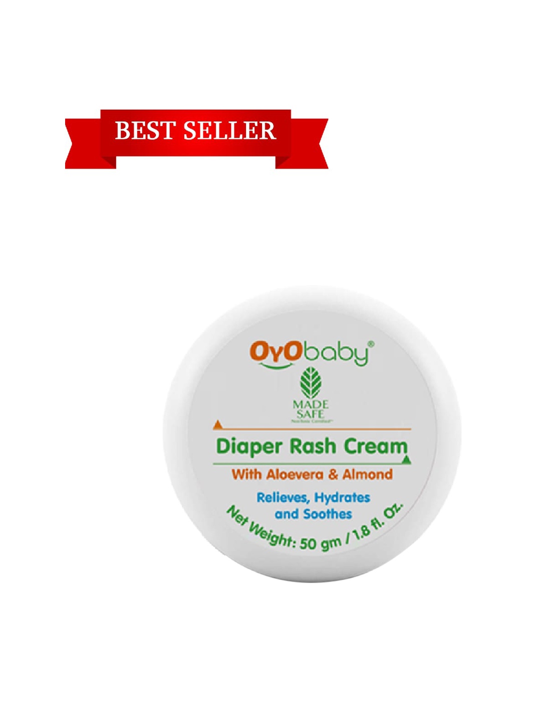 

OyO Baby Aloevera & Almond Diaper Rash Cream - 50 gm, White
