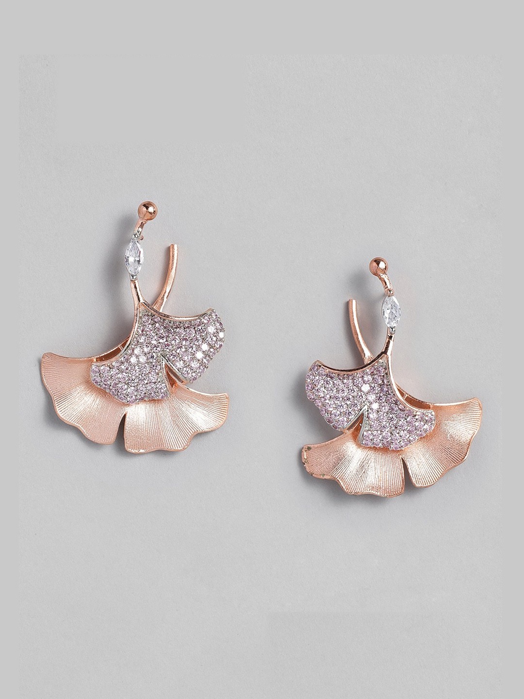 

MIDASKART Rose Gold-Plated Contemporary Drop Earrings