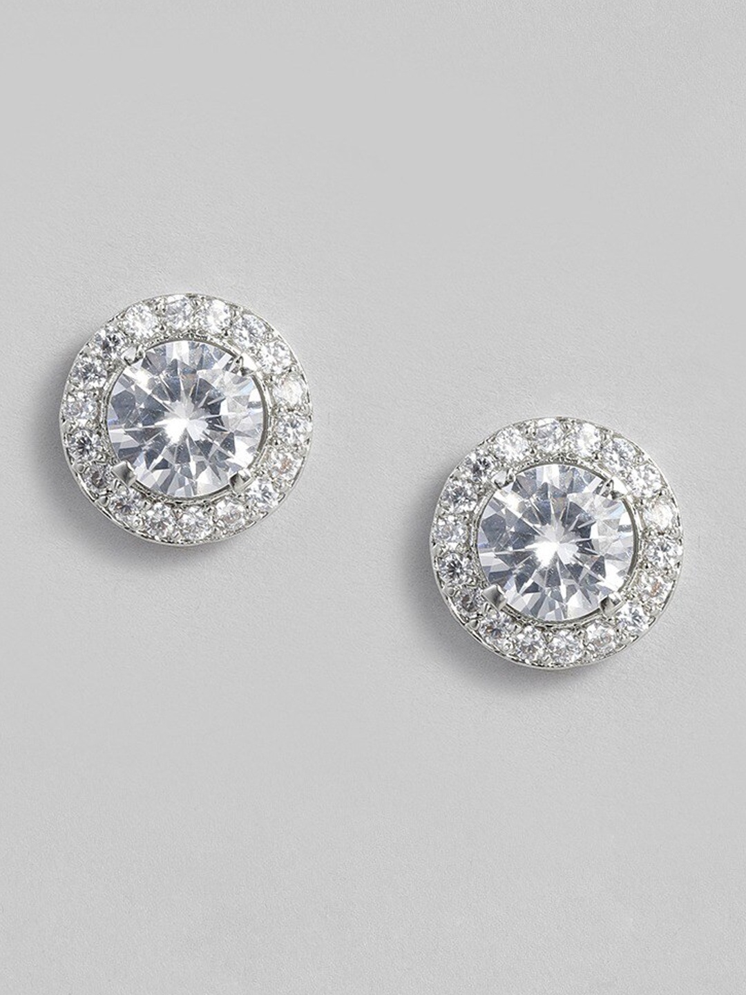

MIDASKART Silver-Plated Circular Studs Earrings