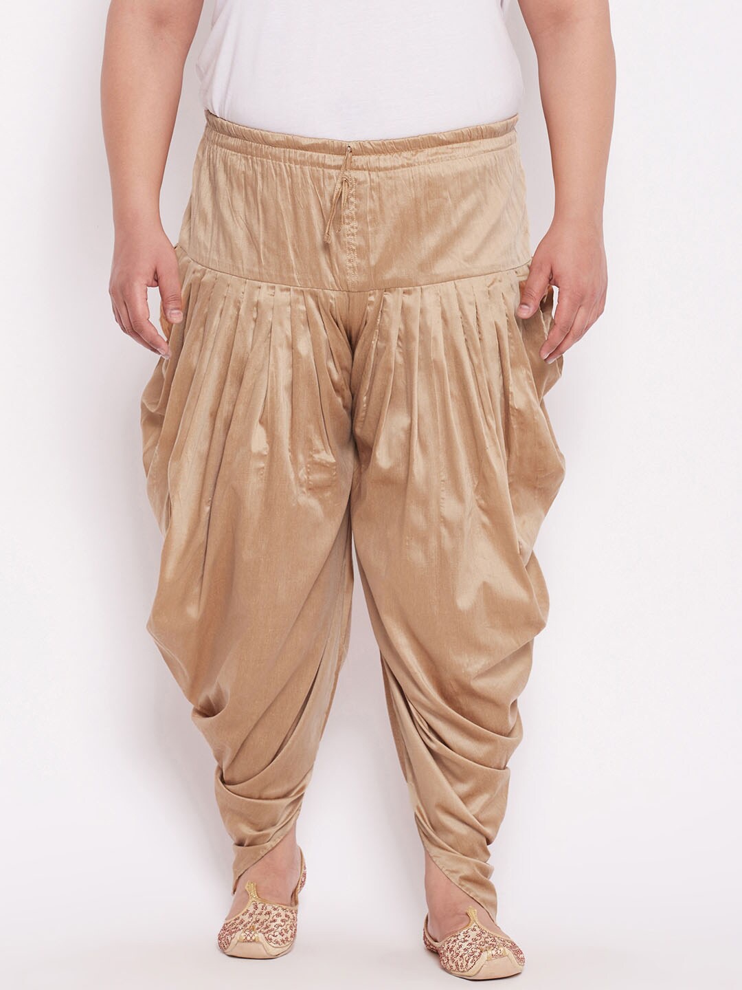 

VASTRAMAY PLUS Men Plus Size Cowl Dhoti Pants, Rose gold