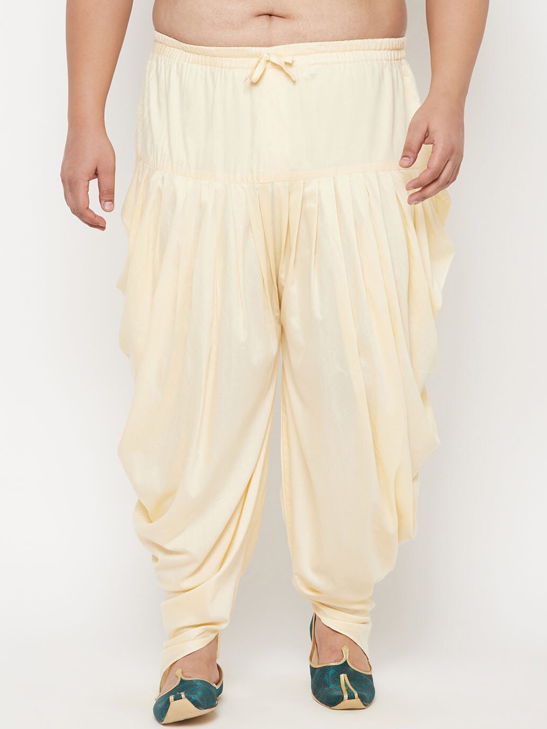 

VASTRAMAY Men Plus Size Cowl Dhoti Pants, Gold