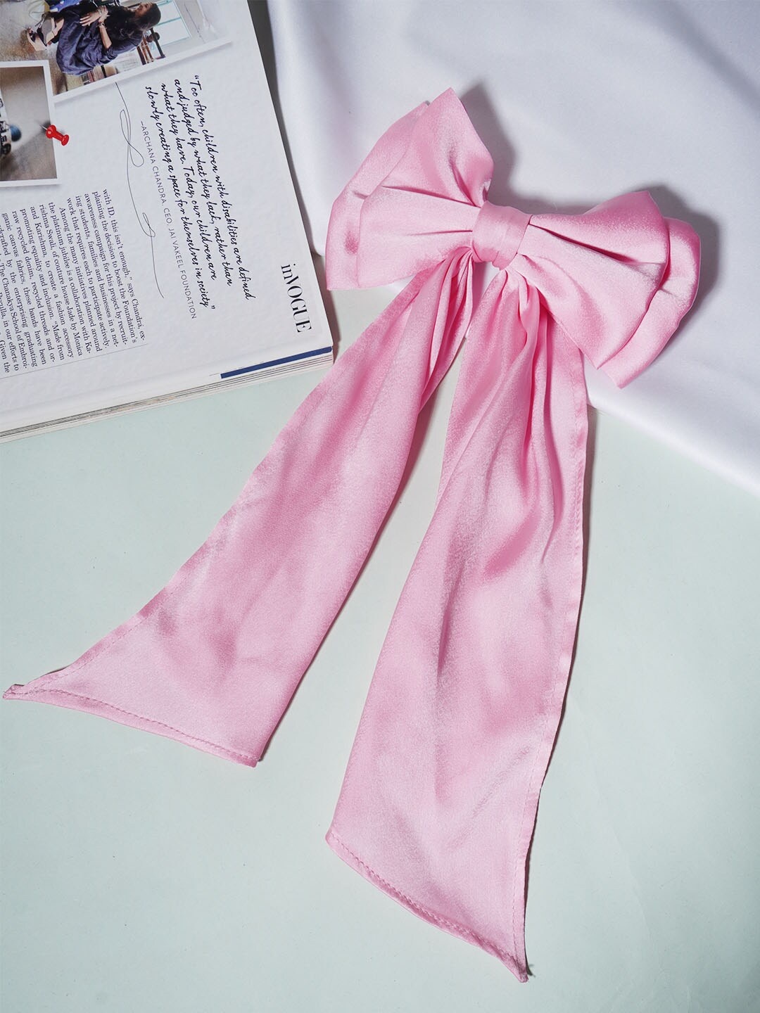 

Ferosh Women Long Tail Soft Alligator Hair Clip, Pink