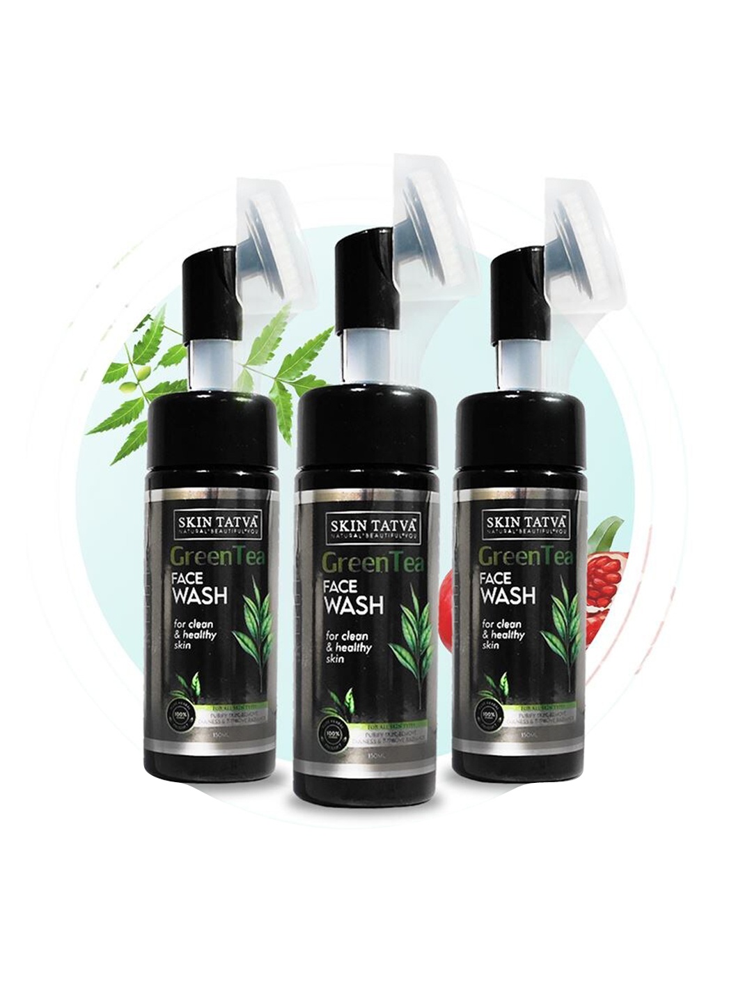 

Skin Tatva Set Of 3 Green Tea Foaming Face Wash - 100 ml Each