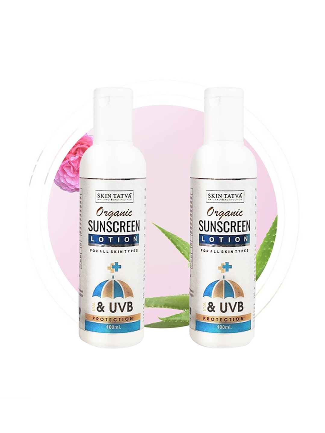 

Skin Tatva Set Of 2 Organic Sunscreen Lotion - 100ml each, White