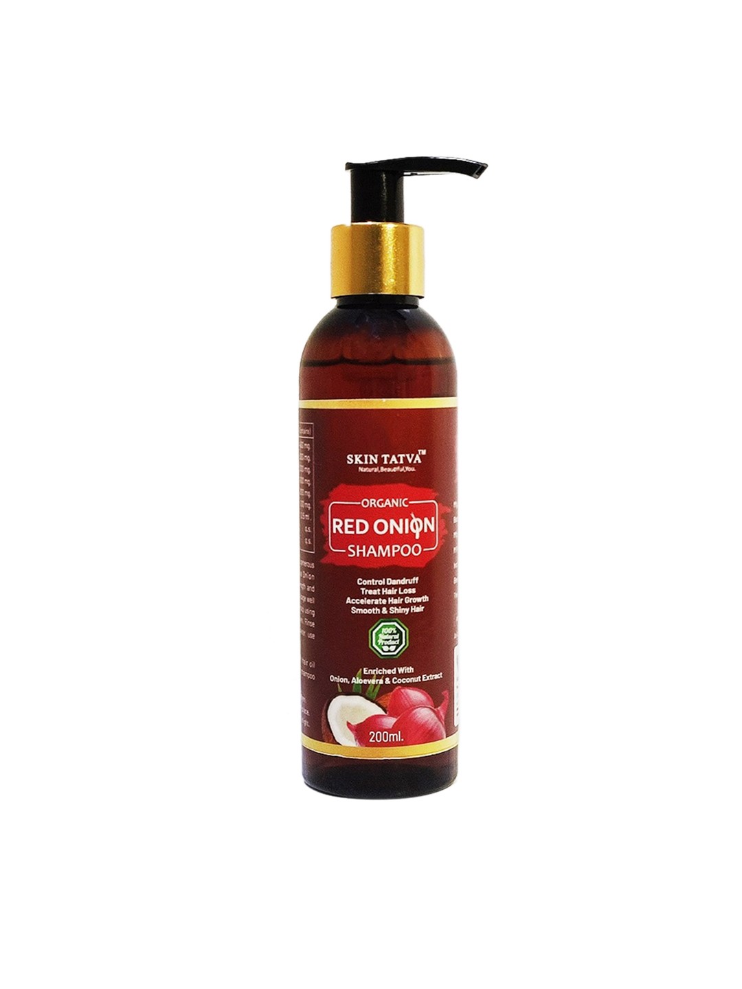 

Skin Tatva Organic Red Onion Shampoo with Aloe & Coconut for Dandruff & Hair Fall - 200ml