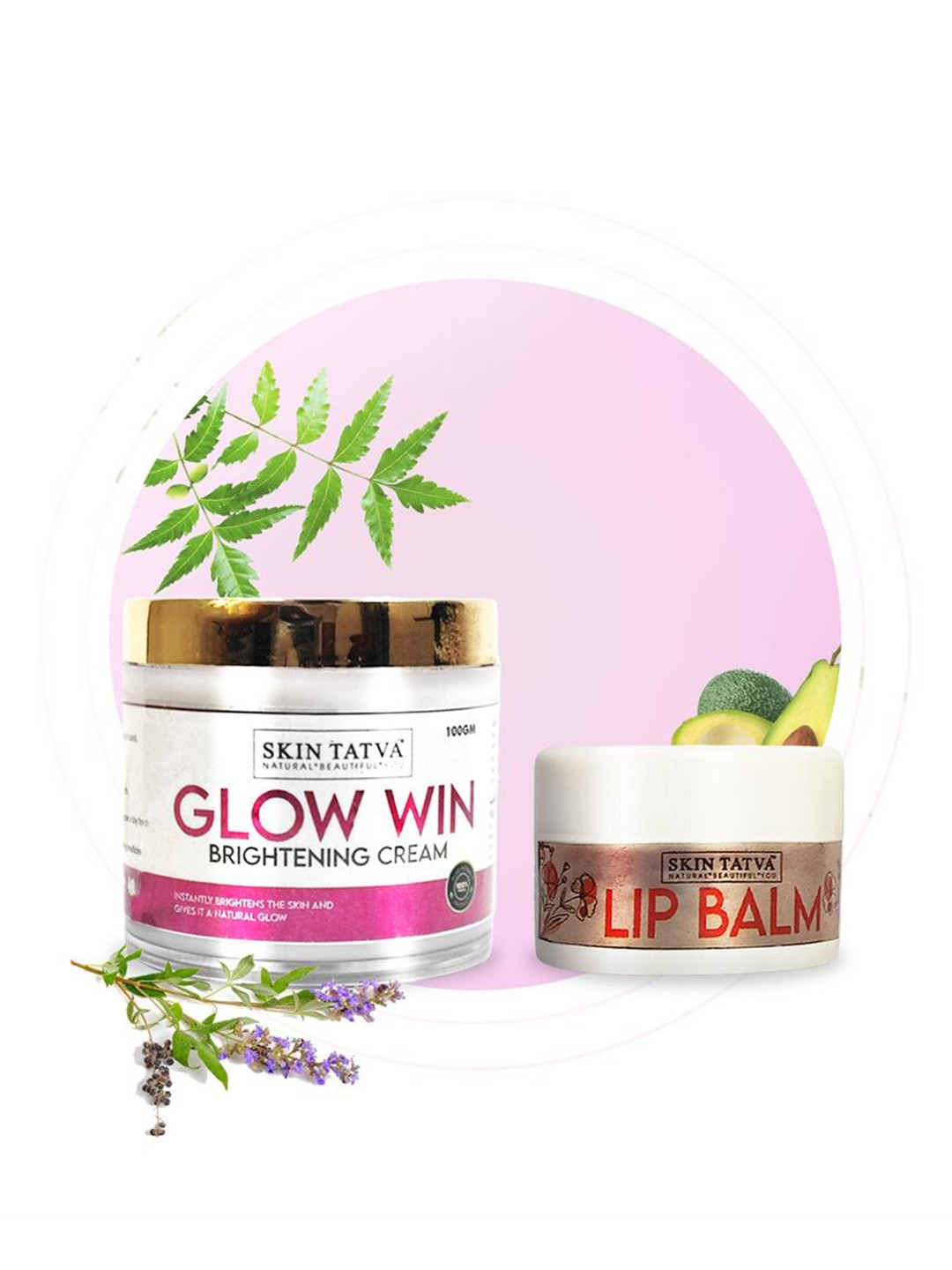 

Skin Tatva Set Of Glow Win Brightening Cream & Lip Balm, Green