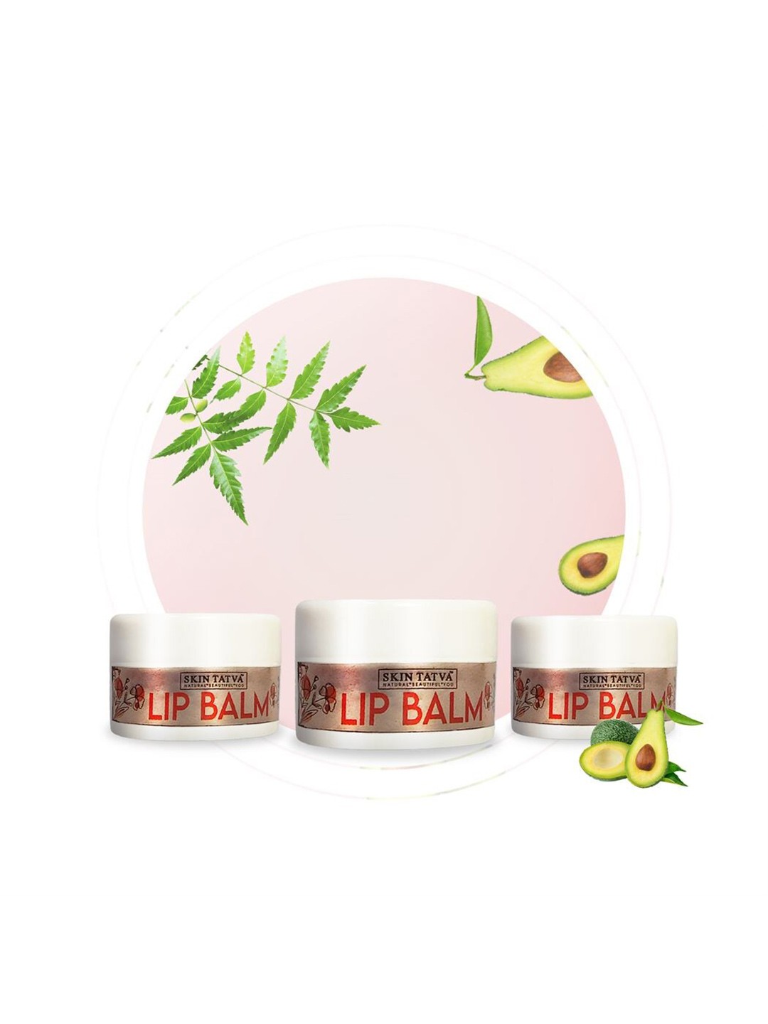 

Skin Tatva Set Of 3 Moisturizing Avocado Lip Balm with Almond & Aloe Vera - 15ml Each, White