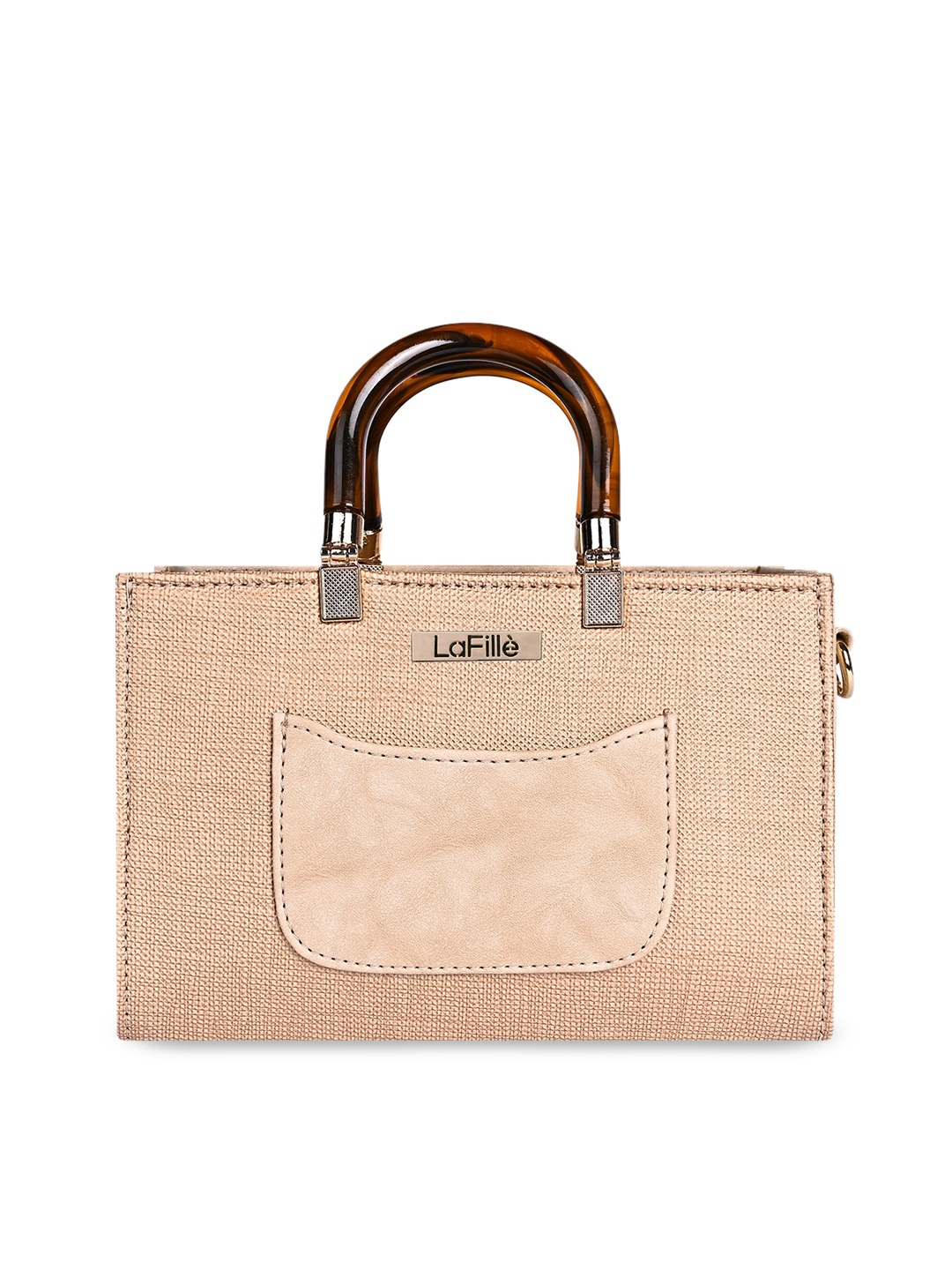 

LaFille Textured Structured Handheld Bag, Beige
