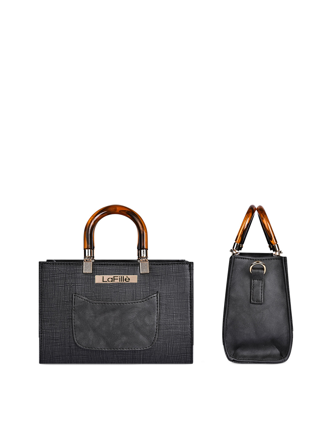 

LaFille Structured Handheld Bag, Black