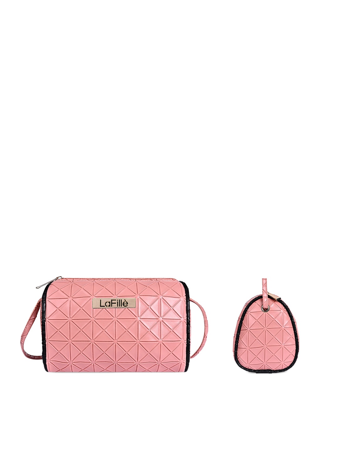 

LaFille Textured Structured Handheld Bag, Pink