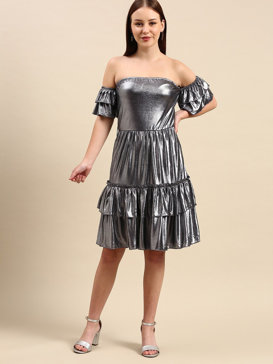 

DODO & MOA Off-Shoulder Dress, Silver