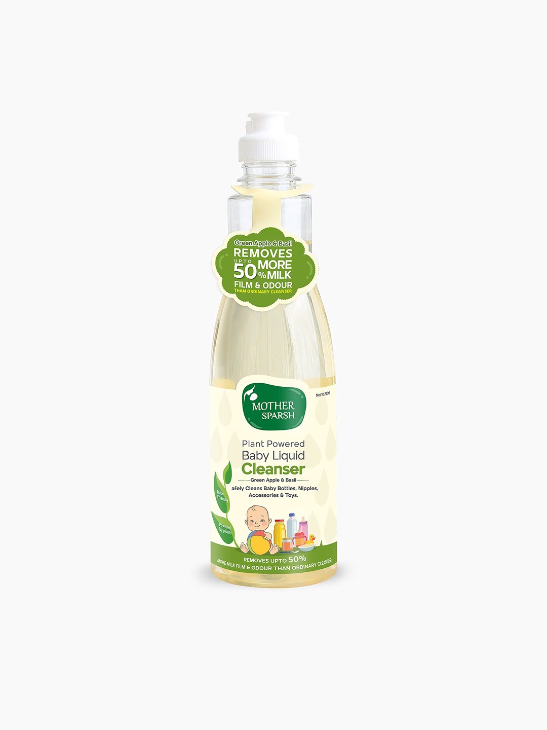 

Mother Sparsh Plant Powered Natural Baby Liquid Cleanser - 500 ml, Transparent