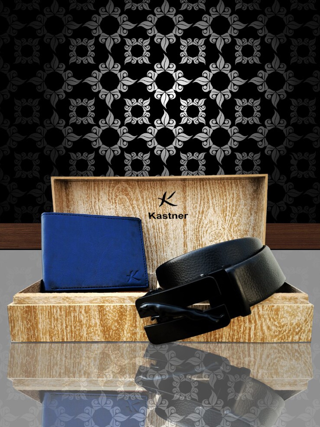 

Kastner Men Leather Belt & Wallet Accessory Gift Set, Black