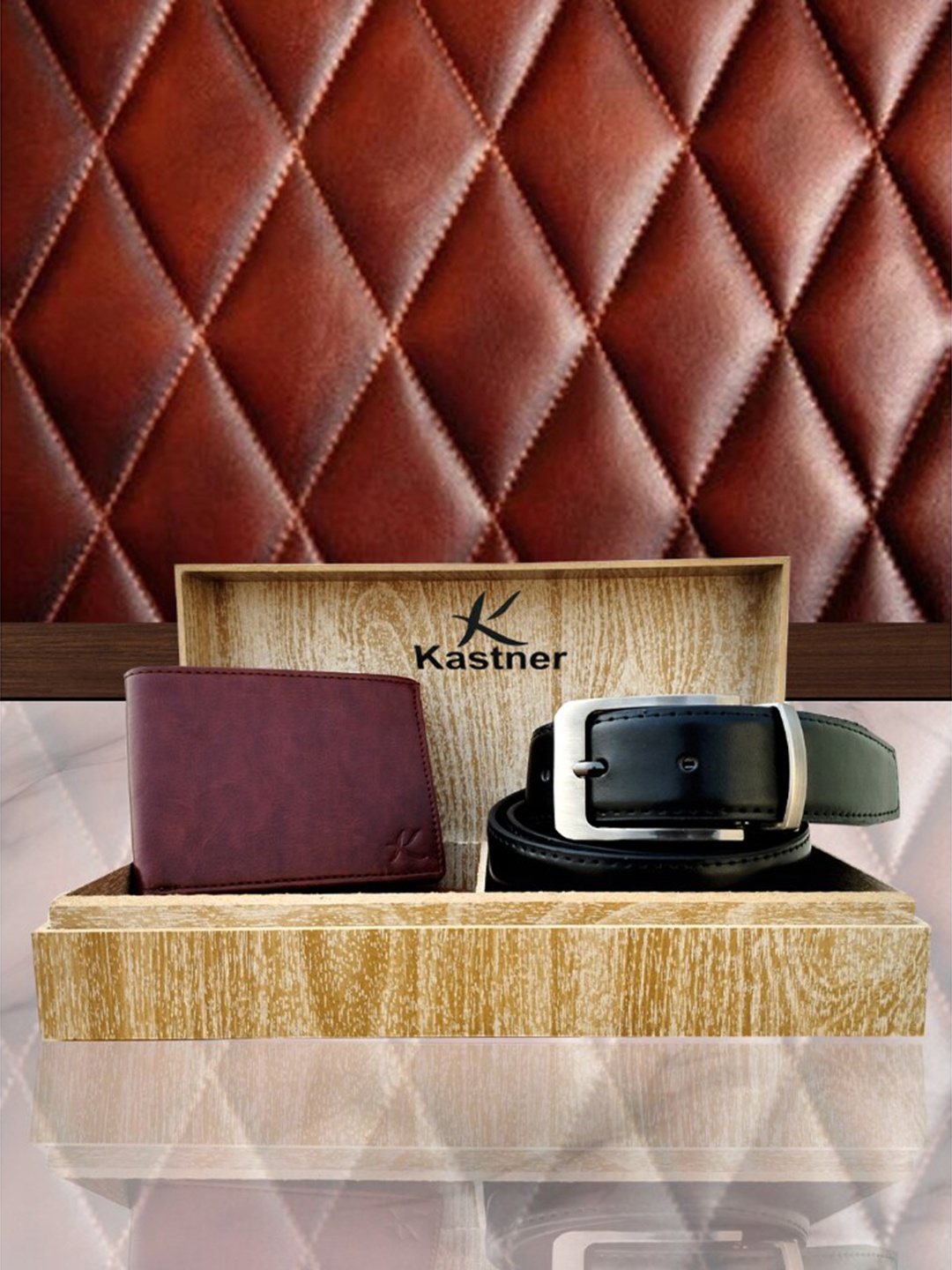 

Kastner Men Leather Belt & Wallet Accessory Gift Set, Black