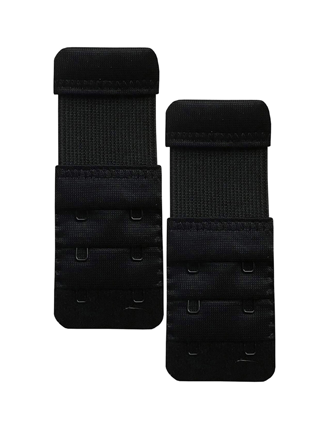 

StyFun Set of 2 Stretchable 2 Hook 3 Eye Bra Extenders, Black