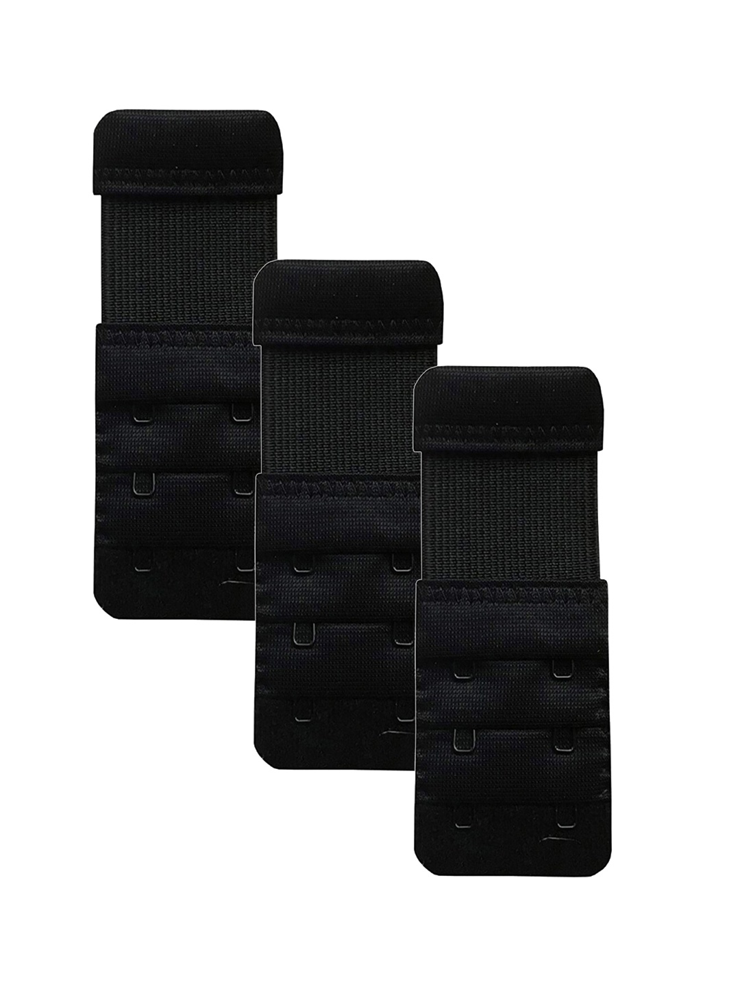 

StyFun Pack Of 3 Stretchy 2 Hook 3 Eye Bra Extenders, Black