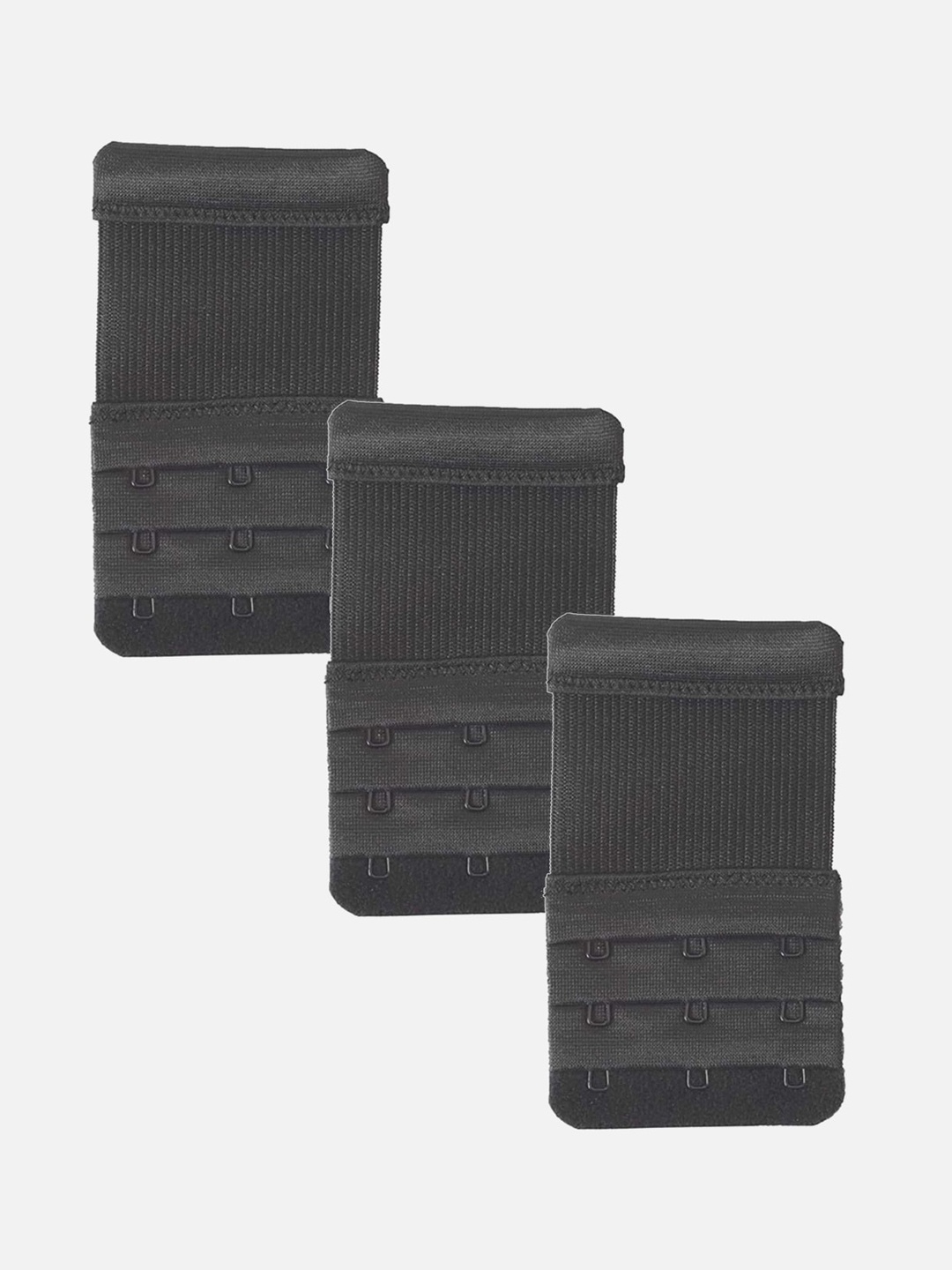 

StyFun Pack of 3 Stretchy 3 Hook 3 Eye Bra Extenders, Black