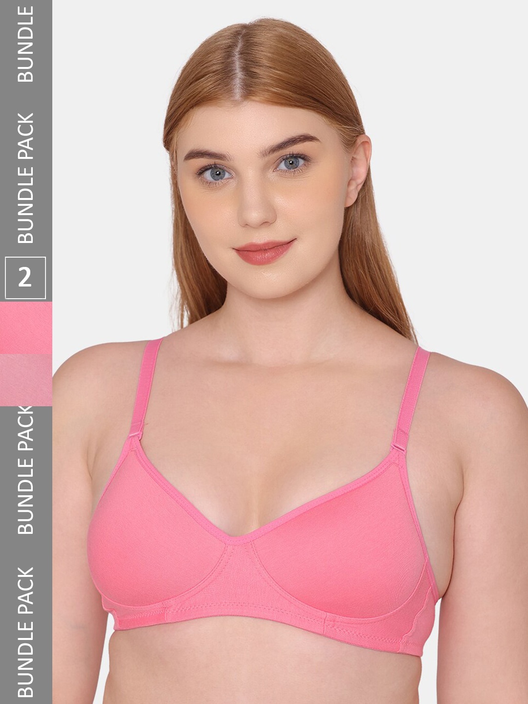 

Tweens Pack Of 2 Lightly Padded Cotton Super Support Full Coverage Bra, Pink