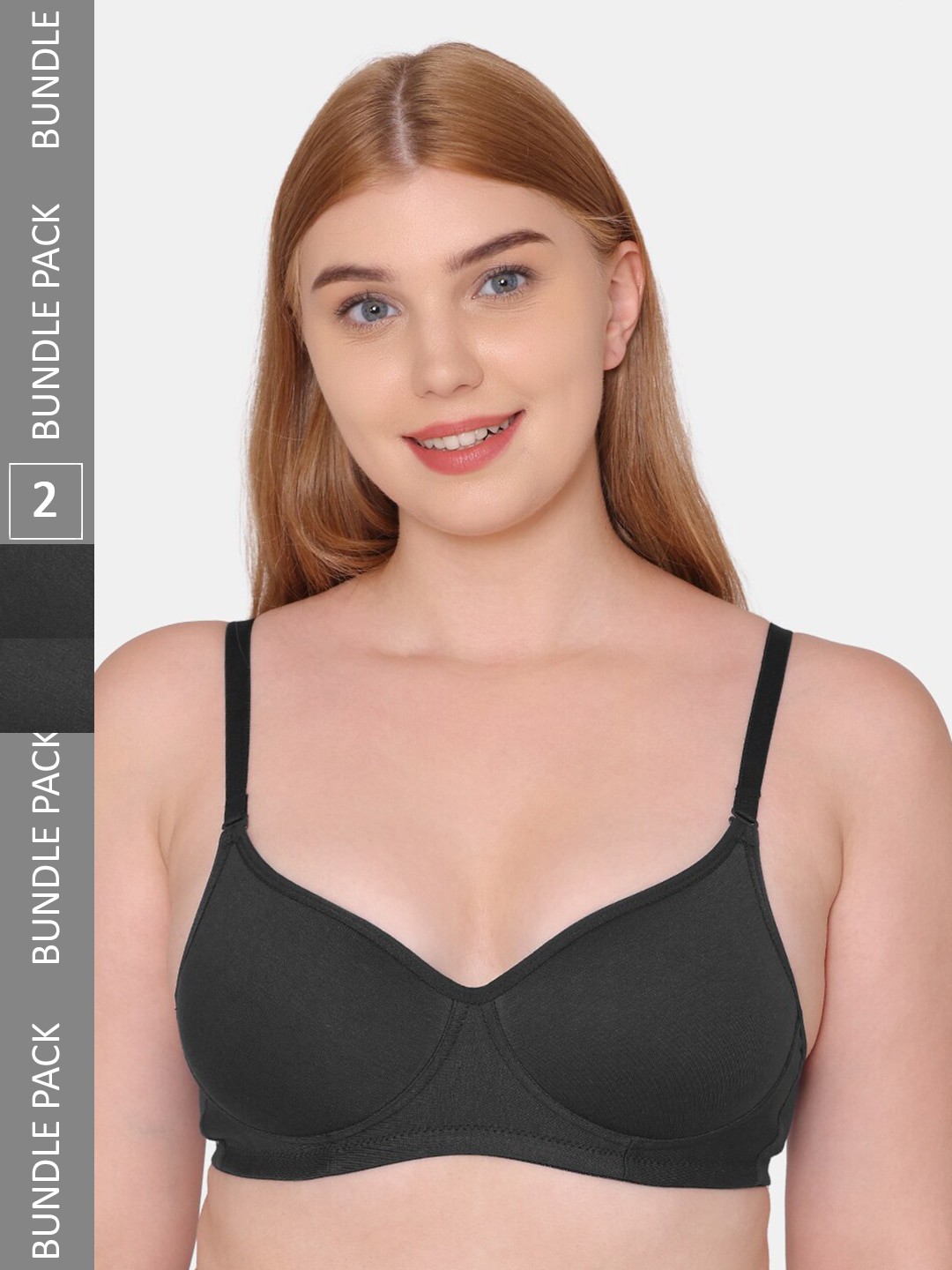 

Tweens Lightly Padded Non-Wired Seamless Cotton Bra, Black