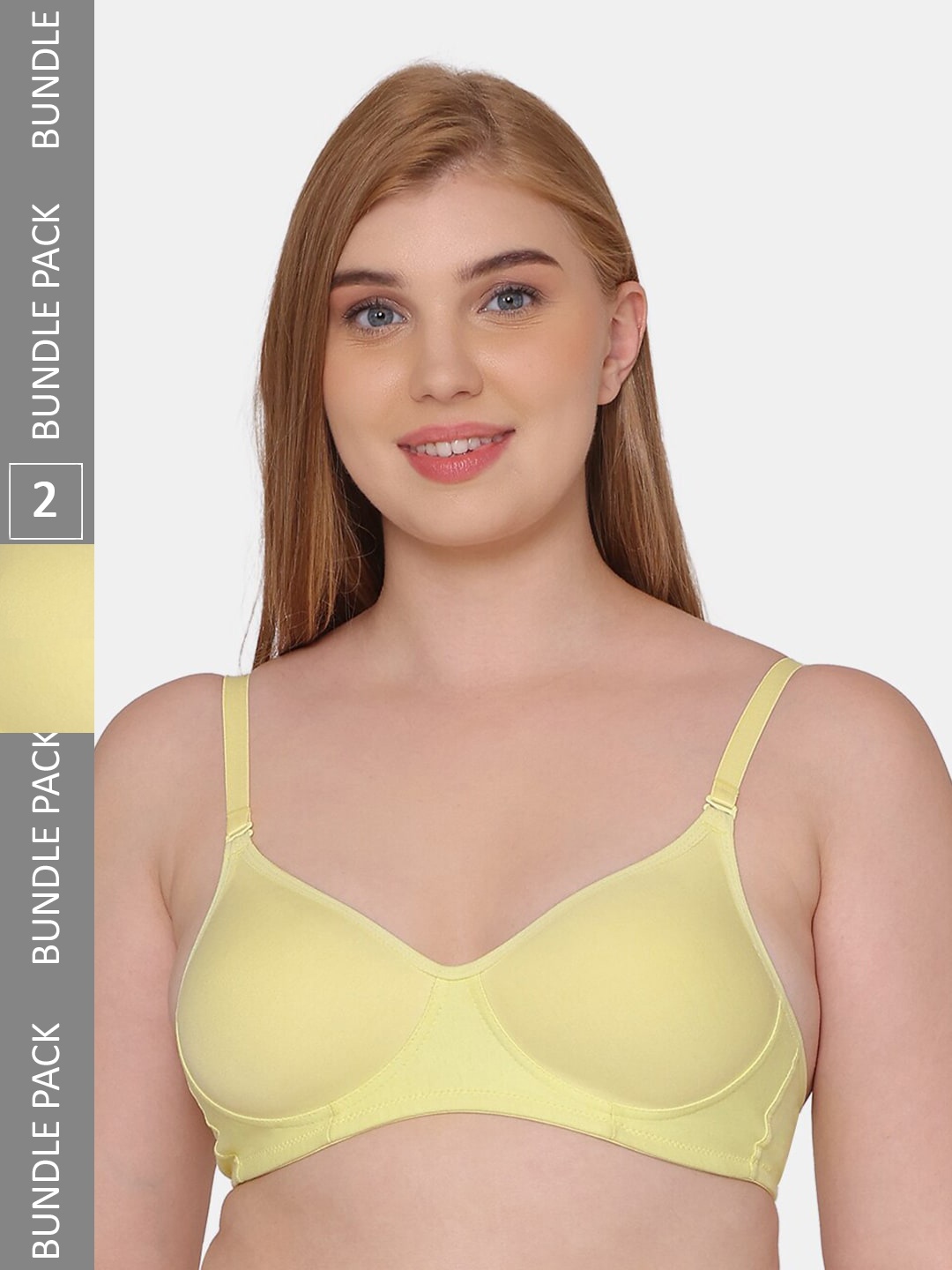 

Tweens Pack Of 2 Lightly Padded Cotton Super Support Full Coverage Bra, Yellow