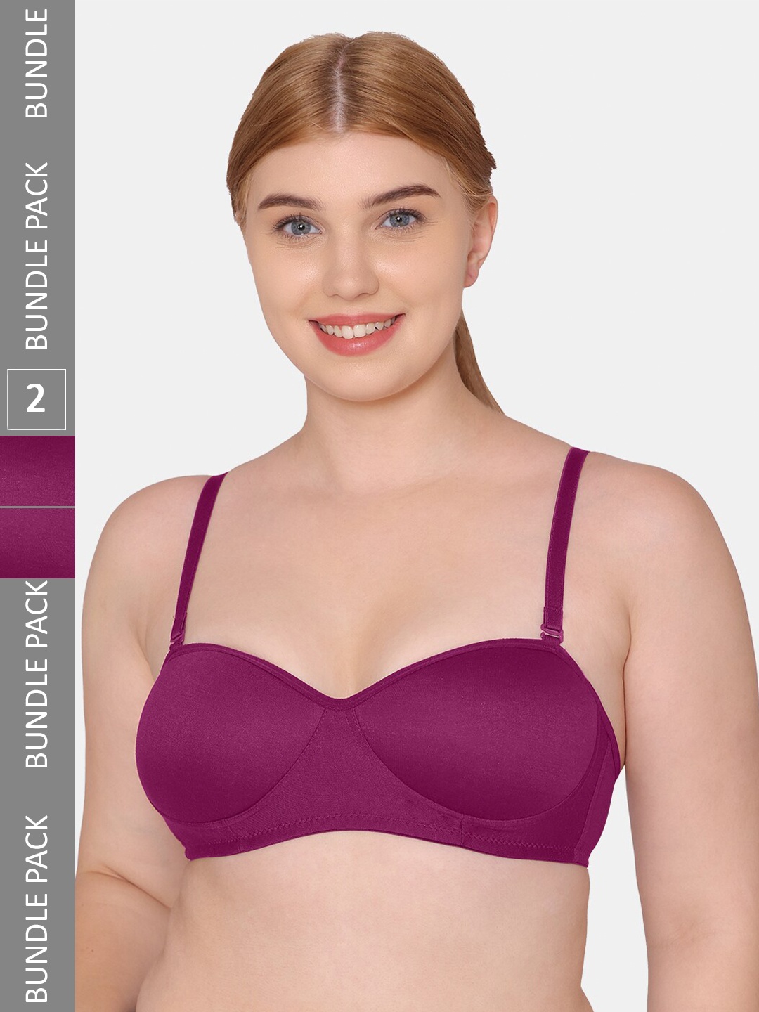 

Tweens Pack Of 2 Lightly Padded Cotton Wireless Seamless Bra, Magenta