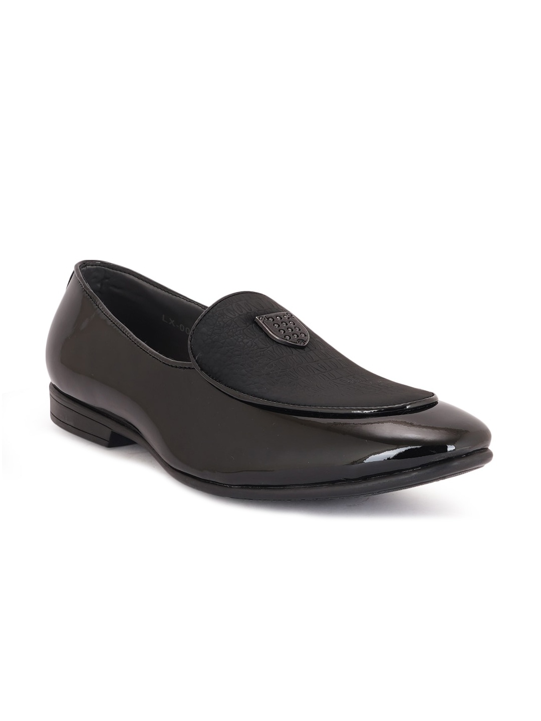 

Style Shoes Men Round-Toe Textured Formal Slip-On Shoes, Black