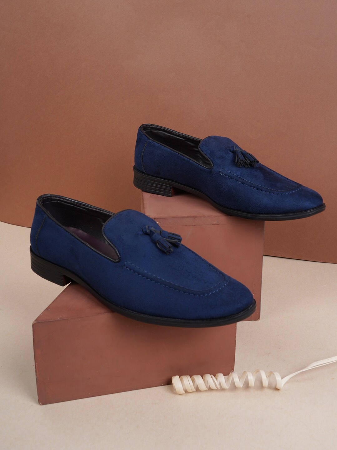 

Style Shoes Men Suede Formal Tassel Loafers, Blue