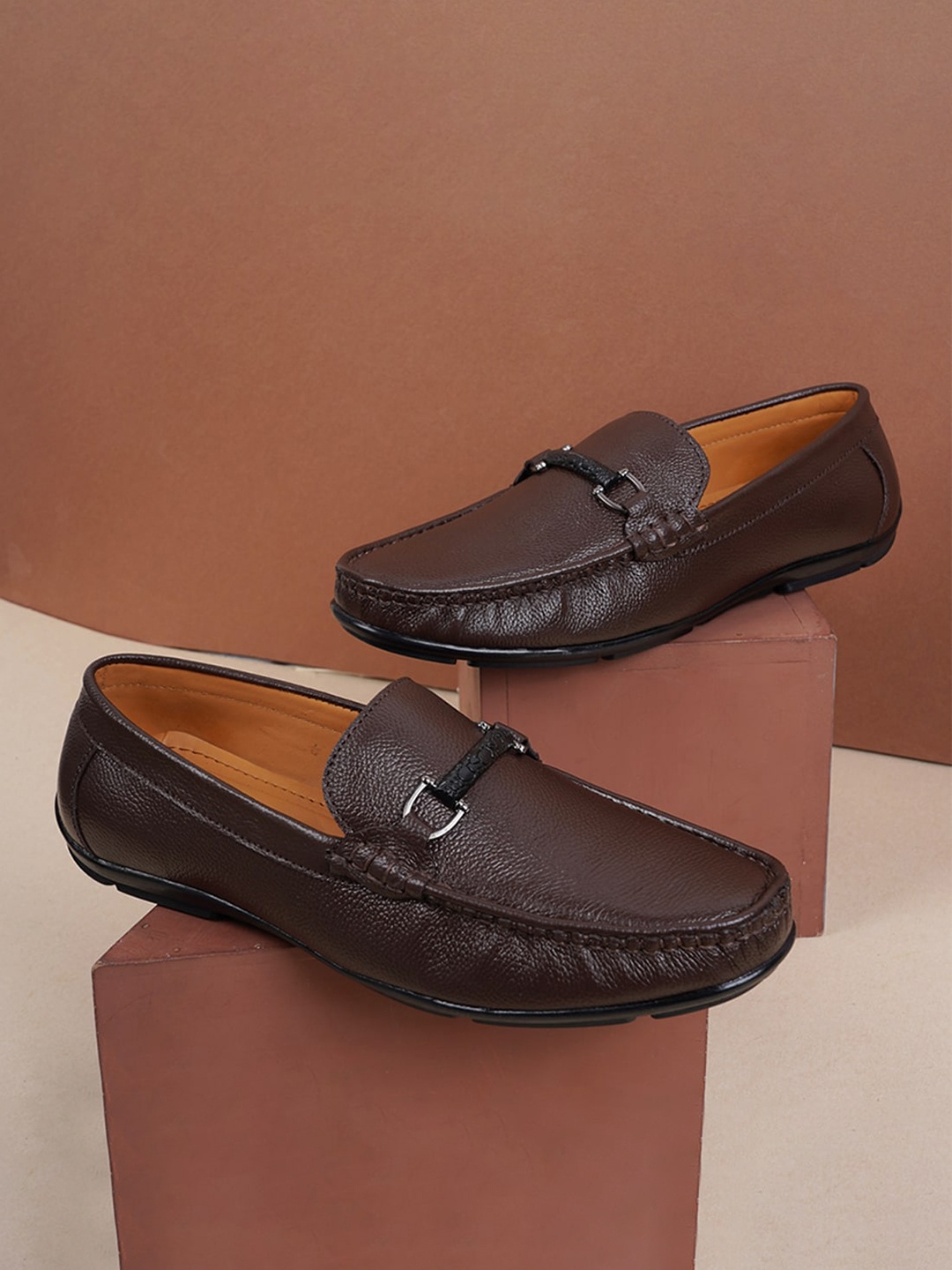 

Style Shoes Men Leather Formal Loafers, Brown