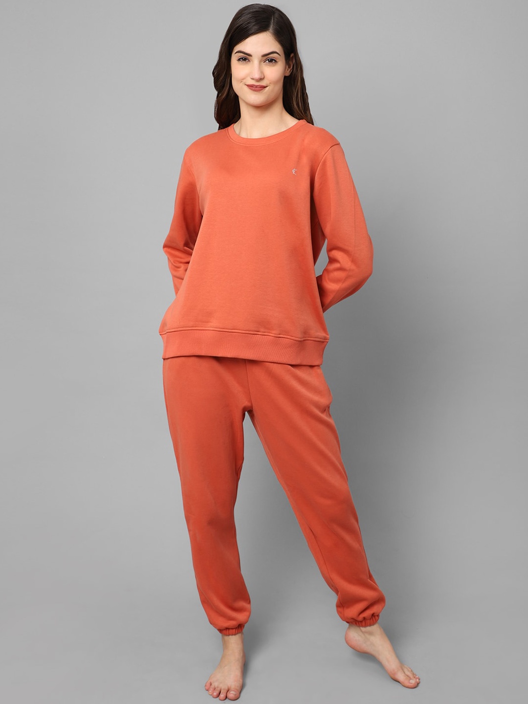 

Aerowarm Women Round Neck Night suit, Rust