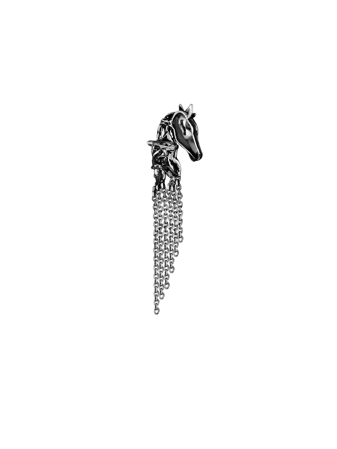 

Mahi Men Horse-Shaped Tassel Chain Brooch, Blue