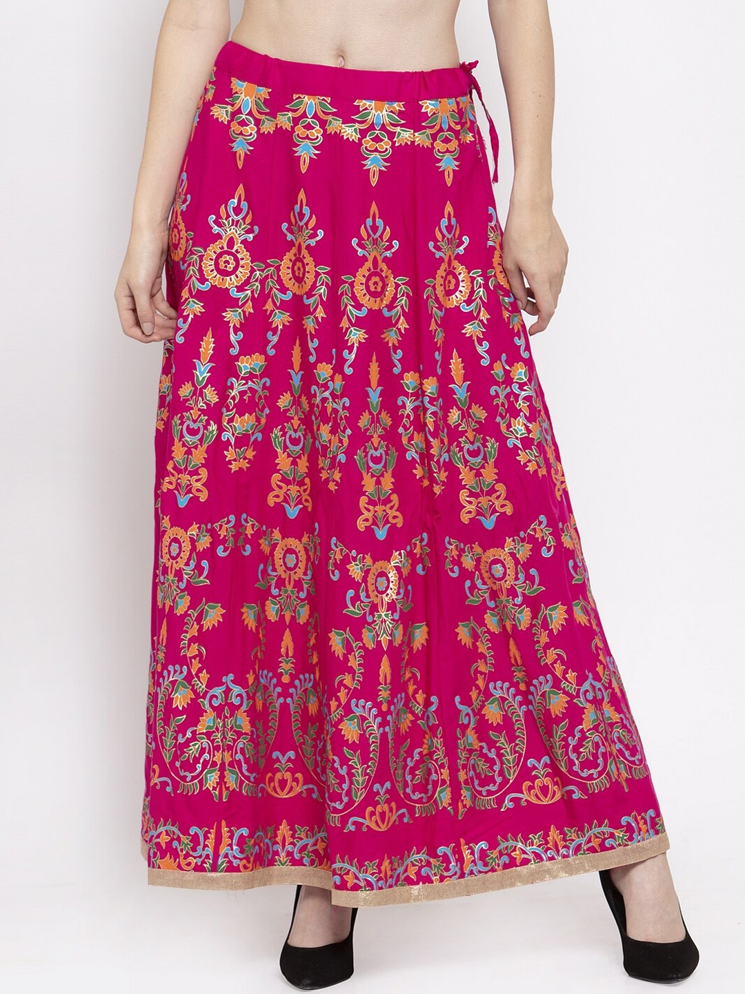 

Clora Creation Women Printed Flared Maxi Skirts, Magenta