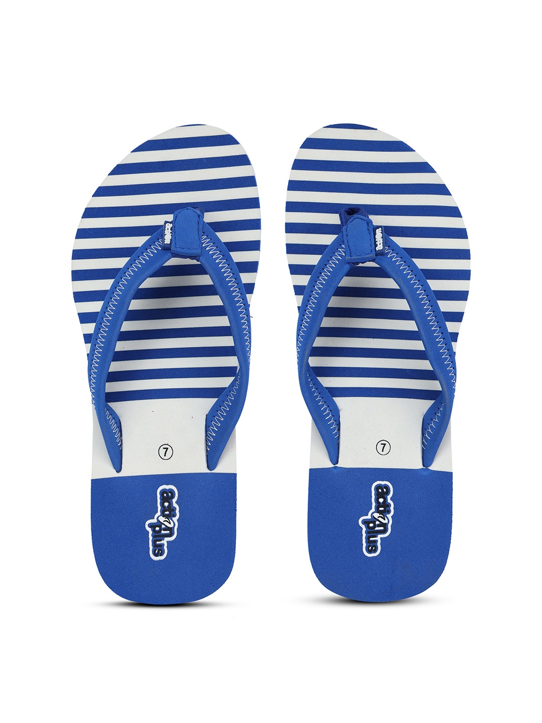 

Action EVA Flotter Women Striped Rubber Thong Flip-Flops, Blue