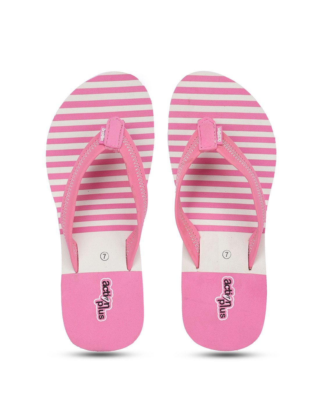 

Action EVA Flotter Women Striped Rubber Thong Flip-Flops, Pink