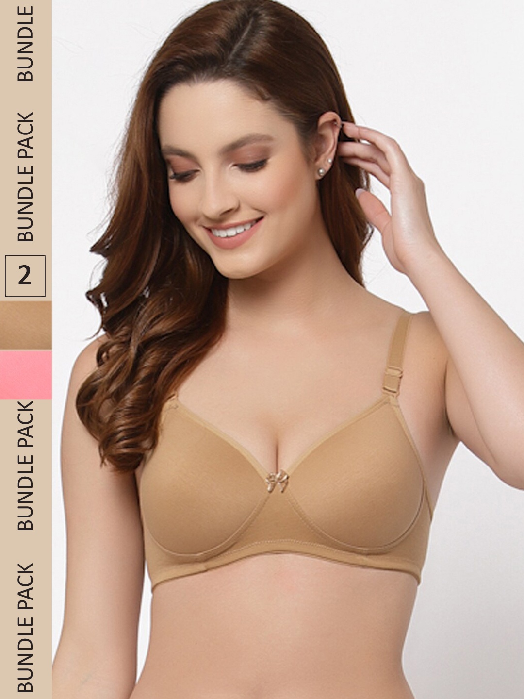 

Floret Pack Of 2 Non Wired Lightly Padded High Support T-Shirt Bra, Rose