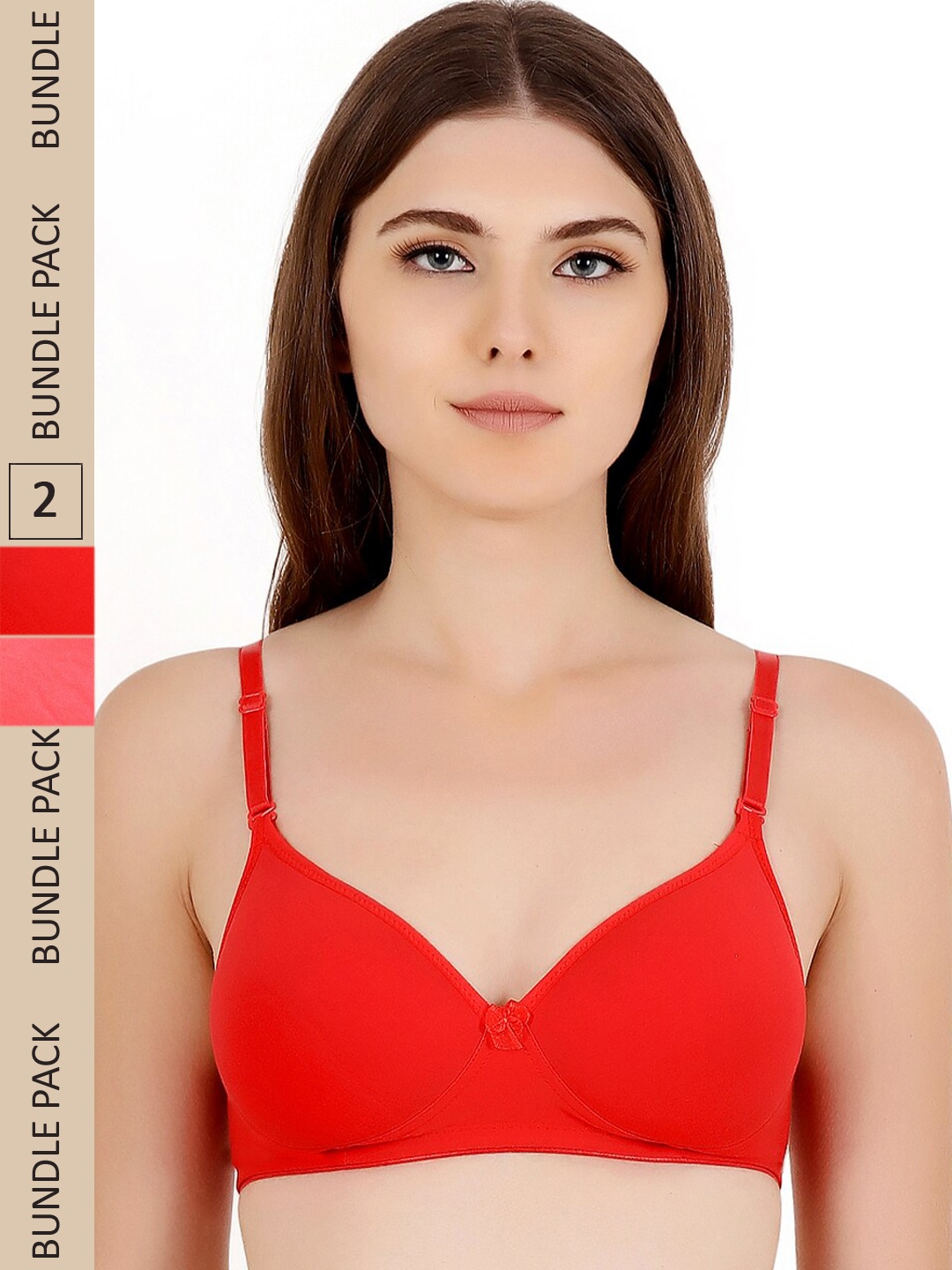 

Floret Pack of 2 Heavily Padded Medium-Coverage Non-Wired Seamless Push-Up Bra, Rose