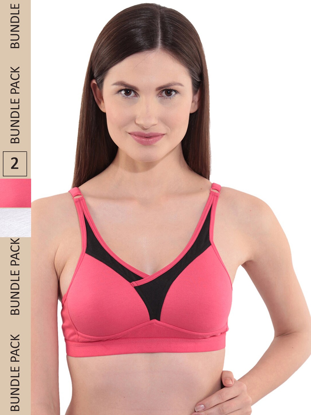 

Floret Pack Of 2 Heavily Padded Bra, Grey melange