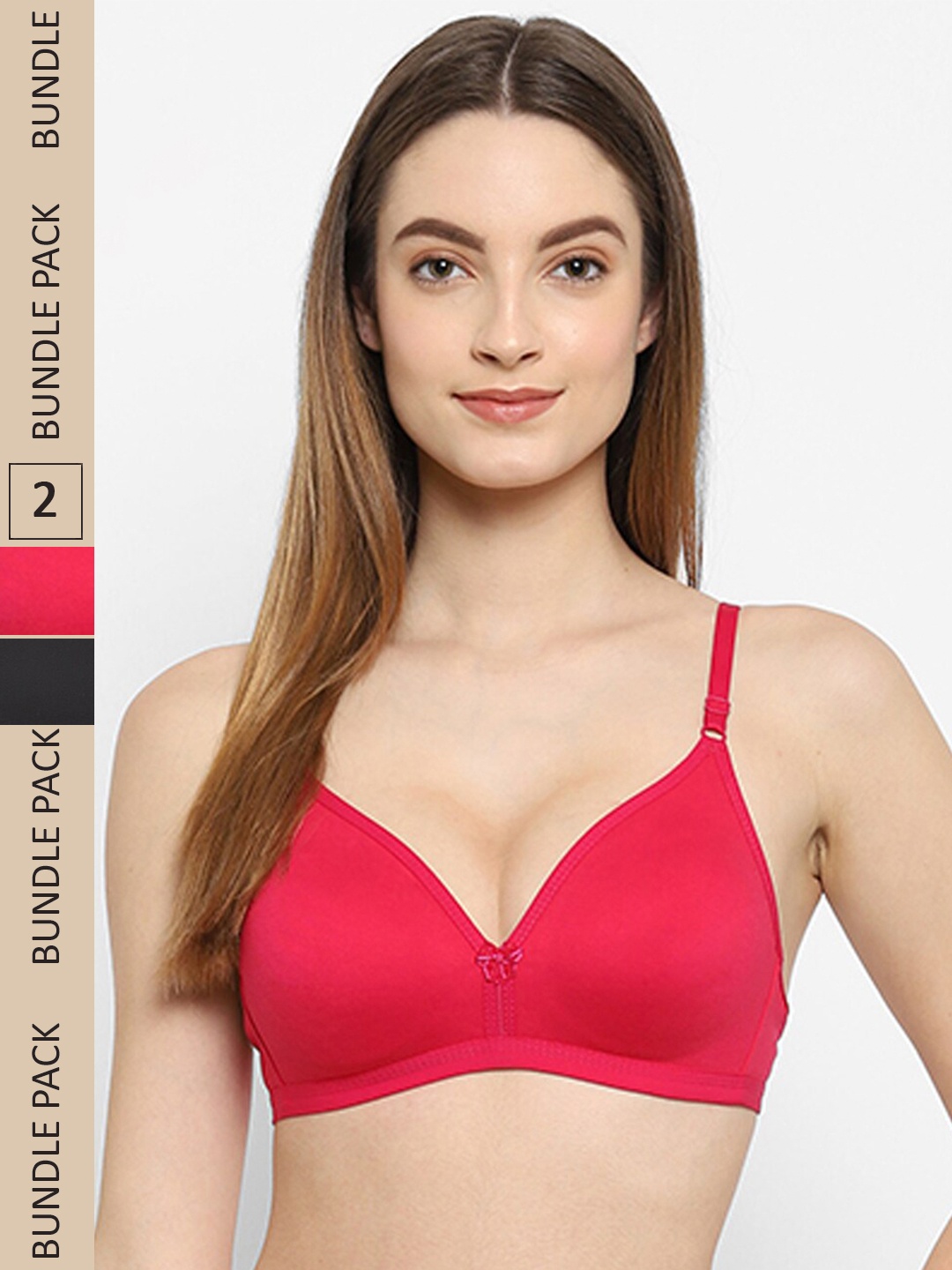 

Floret Pack Of 2 Non Padded Seamless Bra, Black