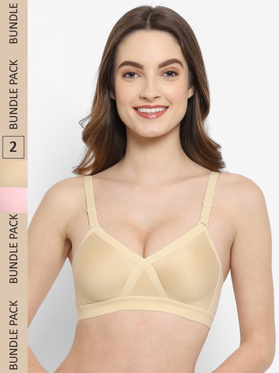 

Floret Pack Of 2 Non-Wired Minimizer Bra, Pink