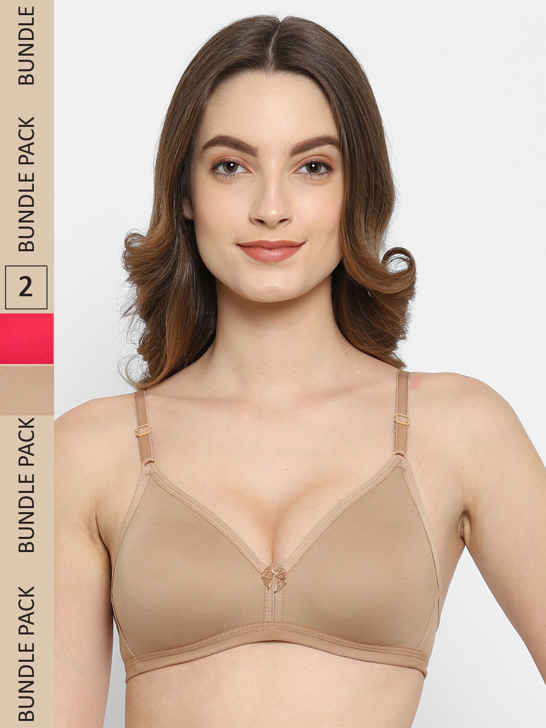 

Floret Pack of 2 Non Padded Non Wired T Shirt Bra, Nude