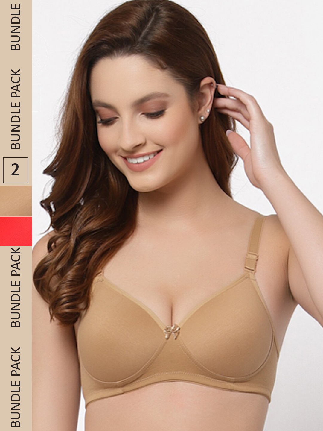 

Floret Pack Of 2 Lightly Padded Full Coverage T-Shirt Bra, Red