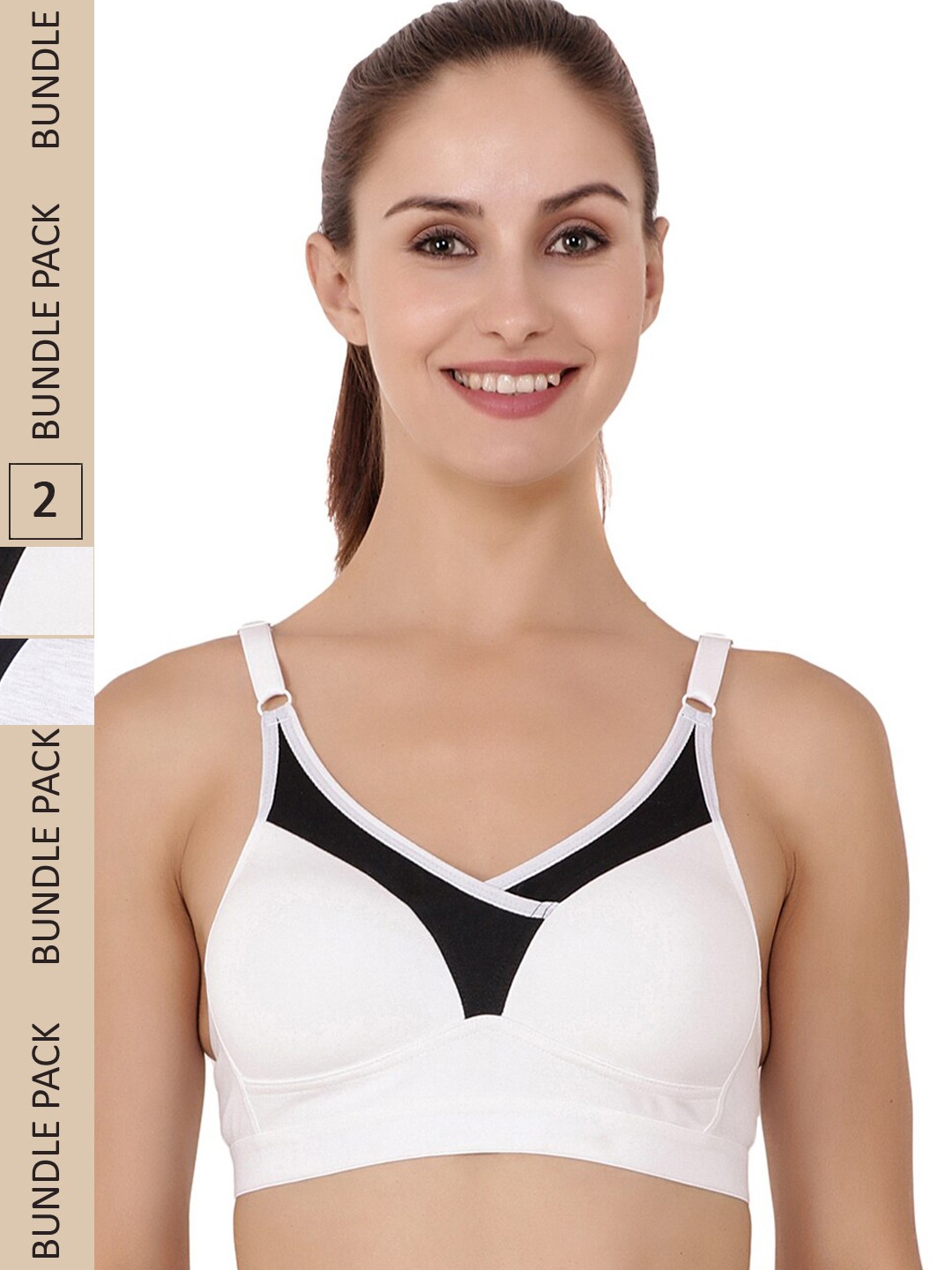 

Floret Pack of 2 Heavily Padded Non Wired T Shirt Bra, White