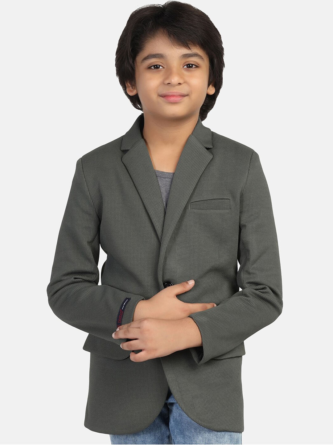 

TAHVO Boys Slim-Fit Single-Breasted Casual Blazer, Olive