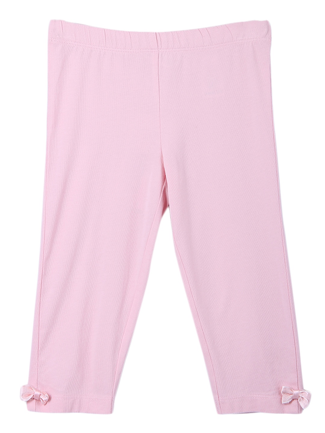 

Beebay Infant Girls Cotton Capri-Length Leggings With Bow, Pink
