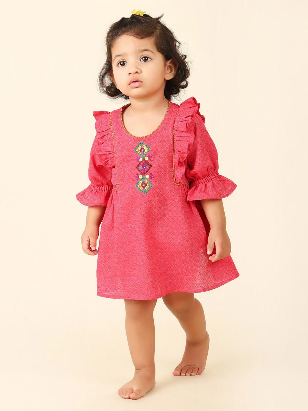 

Fabindia Pink A-Line Dress
