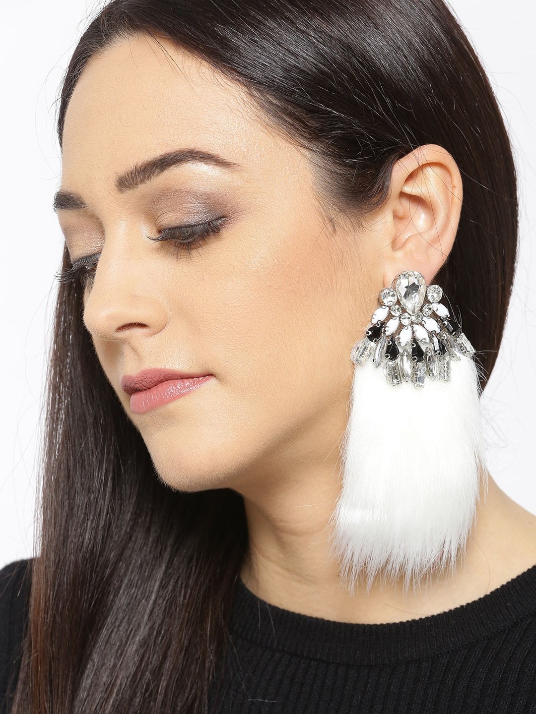 

YouBella White Contemporary Chandbalis Earrings