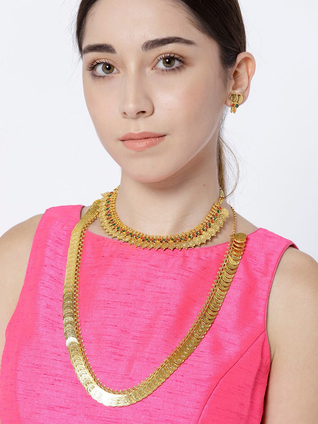 

YouBella Gold-Plated Stone Studded & Beaded Jewellery Set