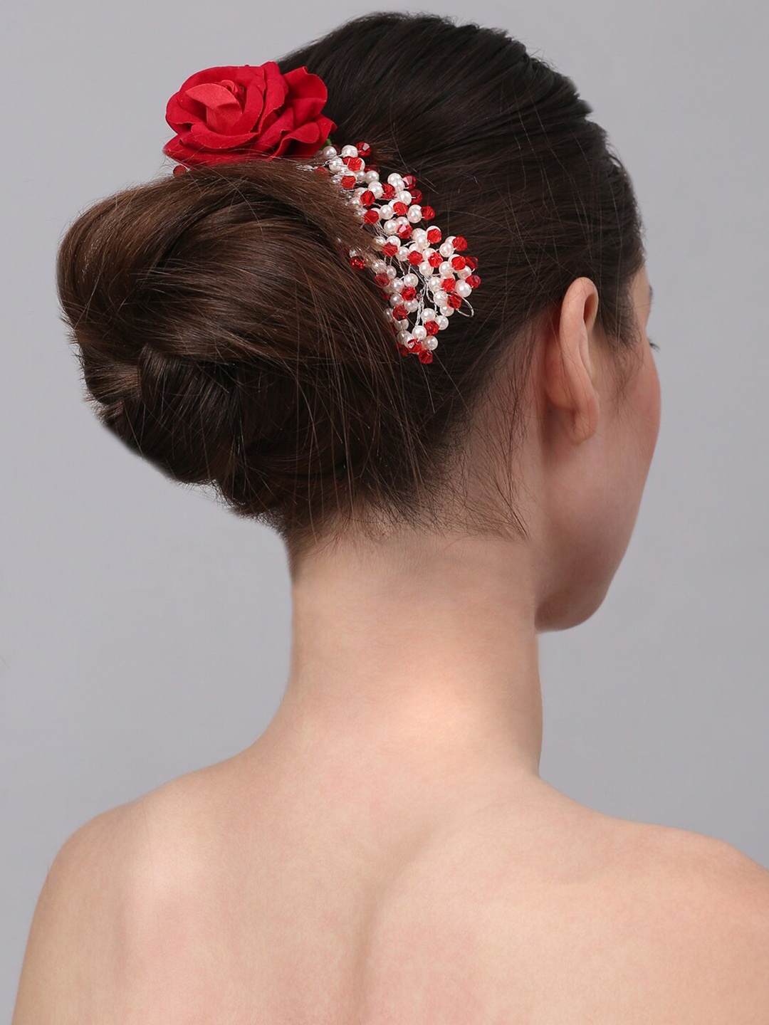 

YouBella Women Floral Embellished Hair Accessory, Red