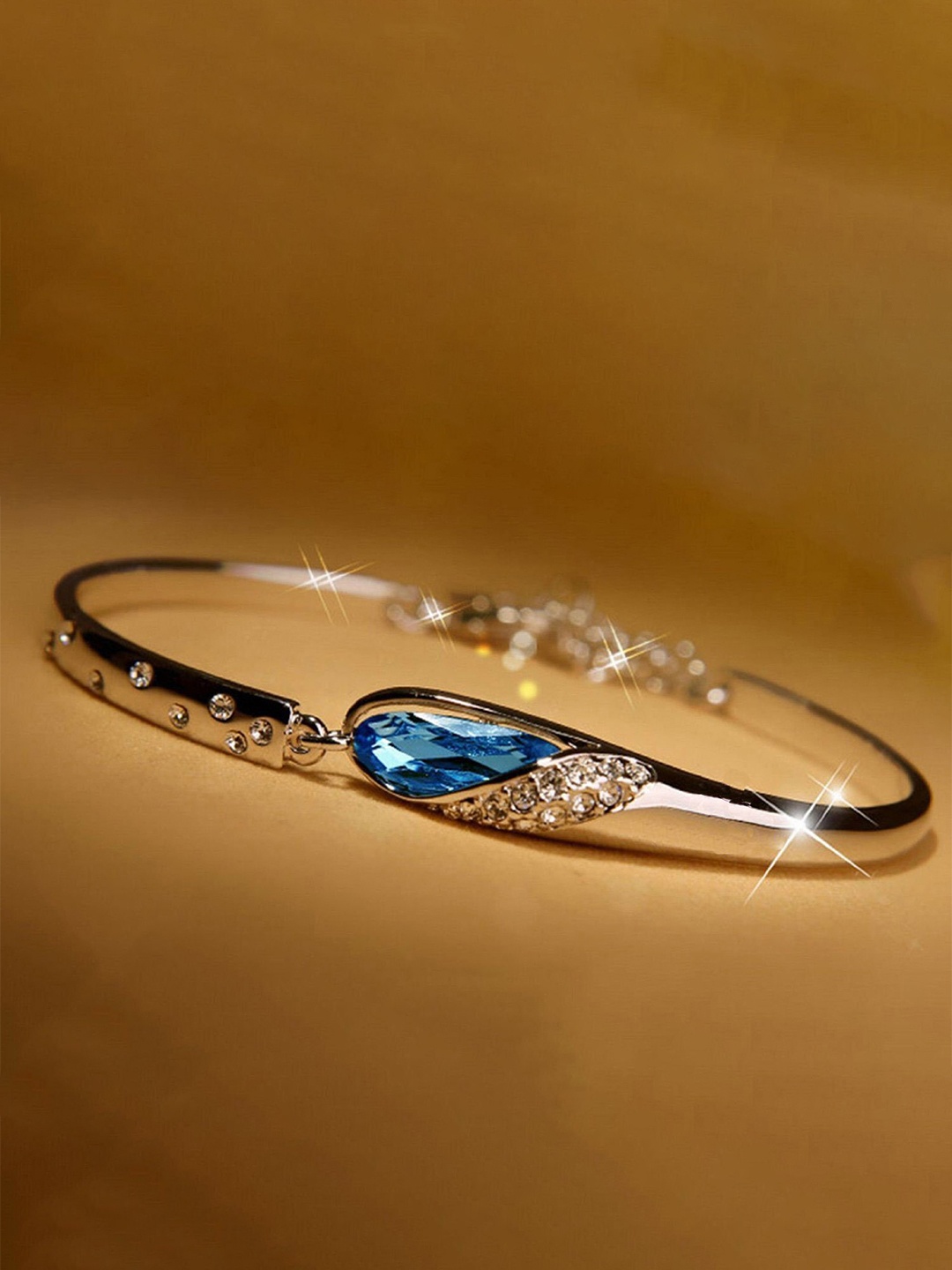 

YouBella Women Silver-Plated Bangle-Style Bracelet, Blue